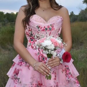 Sherri Hill Pink Floral Dress #57296